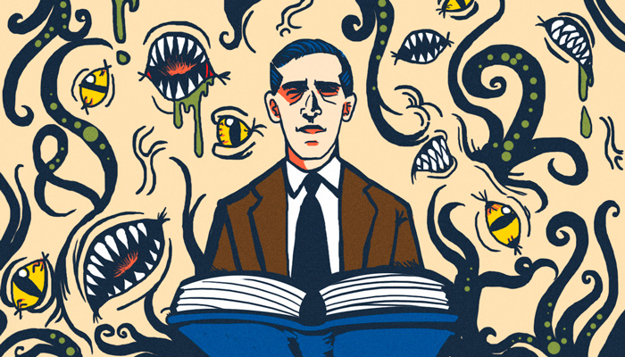 H. P. Lovecraft ideó el libro ficticio más famoso, El Necronomicón. Ilustración de Idearte para AG.